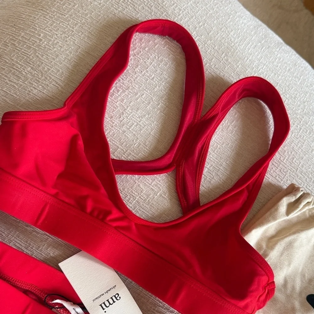 NWT Ami Paris Two Piece Red High Waist Bikini Set - XXS